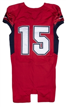 2013 Davante Adams Game Used Fresno State Bulldogs #15 Home Jersey Photo Matched To 11/23/2013 - 4 Touchdown Catches & 246 Receiving Yards! (Resolution Photomatching)